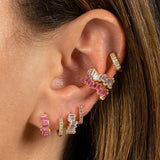 24K Plated Colorful Ear Cuff Earrings for Women