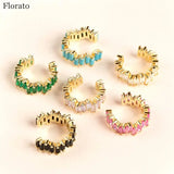 24K Plated Colorful Ear Cuff Earrings for Women