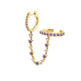 24k Gold-Plated Handcuff Chain Clip Earrings for Women