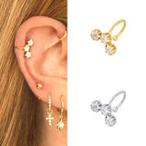 24k Plated Crystal Ear Cuff Earrings Couples Appointment jewelry