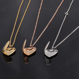 Heart Shaped Photo Picture Frame Locket Pendant Necklace Jewelry Couple Gift