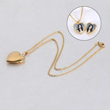 Heart Shaped Photo Picture Frame Locket Pendant Necklace Jewelry Couple Gift