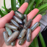 30mm Spider Tibetan Dzi Agates Beads Buddha Jewelry Healing Grey Green Agat Ston