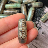 30mm Spider Tibetan Dzi Agates Beads Buddha Jewelry Healing Grey Green Agat Ston