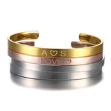 Personalized Stainless Steel Name Engraved Cuff Bracelet