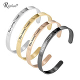 Personalized Stainless Steel Name Engraved Cuff Bracelet