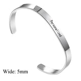 Personalized Stainless Steel Name Engraved Cuff Bracelet