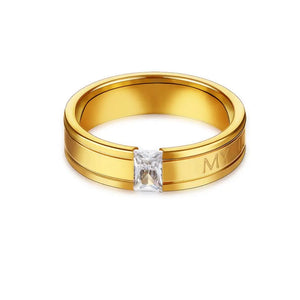 Romantic Zircon My Love Letter Rings Stainless Steel Couple Ring for Men Women