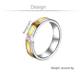 Romantic Zircon My Love Letter Rings Stainless Steel Couple Ring for Men Women