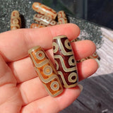 40mm Vintage Brown Nine Eyes Natural Tibetan Dzi Agates Beads Buddha Jewelry
