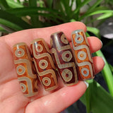 40mm Vintage Brown Nine Eyes Natural Tibetan Dzi Agates Beads Buddha Jewelry