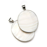Big Round Natural Mother of Pearl Shell Pendant Charm for DIY Necklace