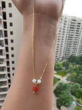 925 Sterling Opal Heart Necklace with Box Chain - Yellow/Purple/Red Opal Heart