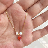 925 Sterling Opal Heart Necklace with Box Chain - Yellow/Purple/Red Opal Heart