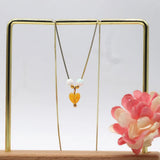 925 Sterling Opal Heart Necklace with Box Chain - Yellow/Purple/Red Opal Heart
