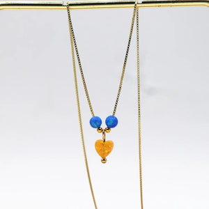 6mm Yellow/Purple/Red Opal Heart Pendant Necklace 925 Sterling Box Chain