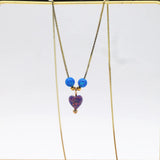 6mm Yellow/Purple/Red Opal Heart Pendant Necklace 925 Sterling Box Chain