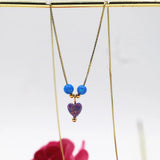 6mm Yellow/Purple/Red Opal Heart Pendant Necklace 925 Sterling Box Chain