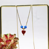 6mm Yellow/Purple/Red Opal Heart Pendant Necklace 925 Sterling Box Chain