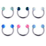 8-10mm Opal Nose Piercing Septum Ring Cheater Bead Nose Hoop Earring