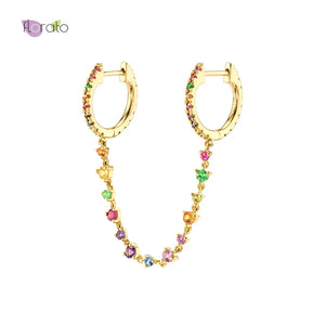 Colorful Crystal Chain Pendant Earrings for Women