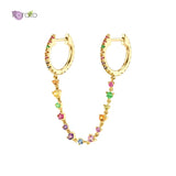 Colorful Crystal Chain Pendant Earrings for Women