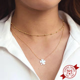 925 Silver Beads Chain Necklace for Women Choker Bohemia Jewelry Party