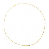 925 Silver Beads Chain Necklace for Women Choker Bohemia Jewelry Party