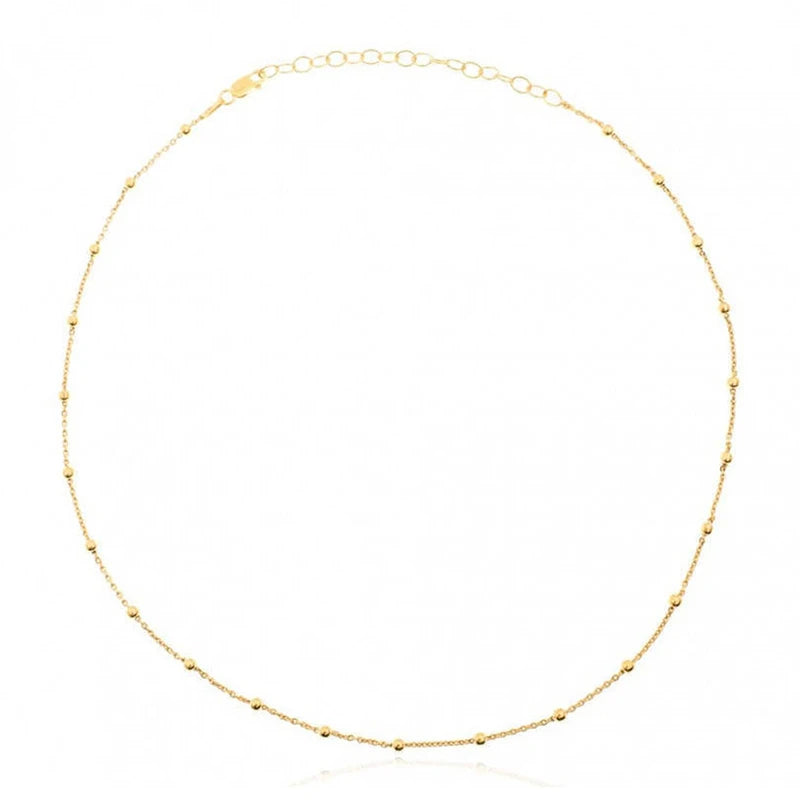 925 Silver Beads Chain Necklace for Women Choker Bohemia Jewelry Party