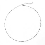 925 Silver Beads Chain Necklace for Women Choker Bohemia Jewelry Party