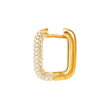 925 Silver Hoop Earrings Crystal Pave Rainbow Women Jewelry