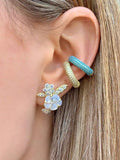 925 Silver Crystal Hoop Earring Huggie Piercing Jewelry