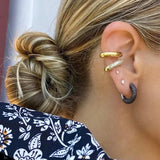 925 Silver Crystal Hoop Earring Huggie Piercing Jewelry