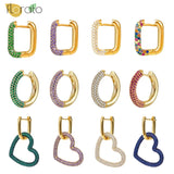 925 Silver U-Shaped Huggie Hoop Earrings with Zircon
