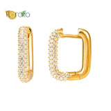 925 Silver U-Shaped Huggie Hoop Earrings with Zircon