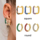 925 Silver U-Shaped Huggie Hoop Earrings with Zircon