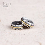 925 Sterling Silver Gear Wheel Spacer Charm Beads for Bracelet Making