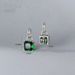 925 Silver Green Zircon Crown Charm Pendant for Jewelry Making