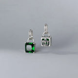 925 Silver Green Zircon Crown Charm Pendant for Jewelry Making