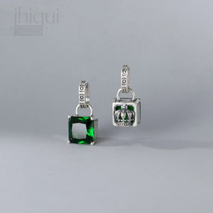 925 Silver Green Zircon Crown Charm Pendant for Jewelry Making