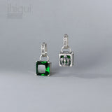 925 Silver Green Zircon Crown Charm Pendant for Jewelry Making
