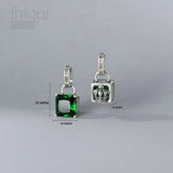 925 Silver Green Zircon Crown Charm Pendant for Jewelry Making