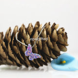925 Silver Purple Butterfly Opal Necklace