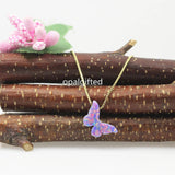 925 Silver Purple Butterfly Opal Necklace