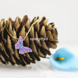 925 Silver Purple Butterfly Opal Necklace