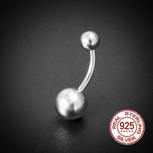 925 Silver Belly Button Ring 14G Curved Barbell Body Piercing