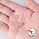 925 Silver Belly Button Ring 14G Curved Barbell Body Piercing