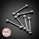 925 Silver Tongue Piercing Barbell 14G Hypoallergenic 16mm Nipple Ring