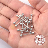 925 Silver Tongue Piercing Barbell 14G Hypoallergenic 16mm Nipple Ring
