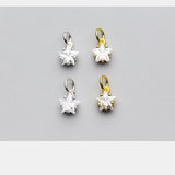 925 Silver Zircon Star Charm Pendant for DIY Jewelry